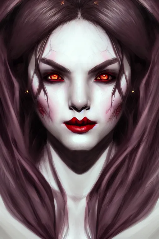 Prompt: ampire lady, portrait, detailed art, artstation