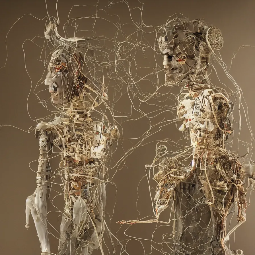 Image similar to a living automaton with nerves