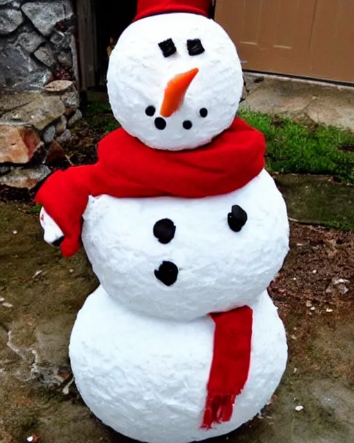 Image similar to snowman made of fresh meat!!!!!