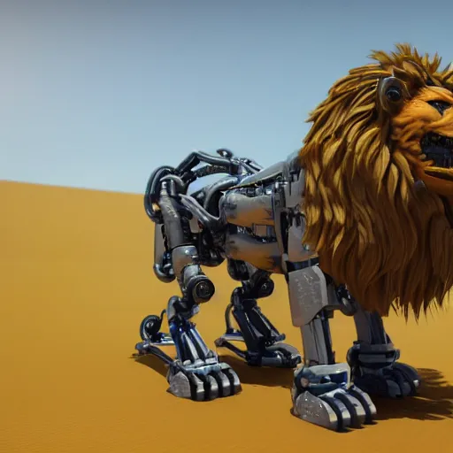 Prompt: a robot lion, unreal engine 5, 8k, realistic, smooth