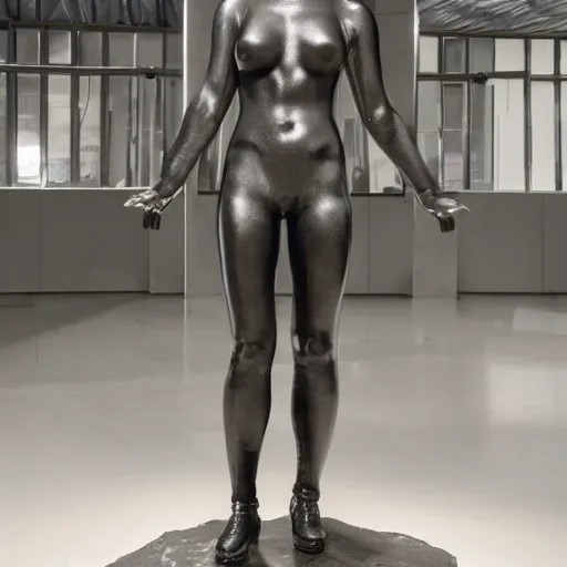 Prompt: beautiful German female cyborg with ultra realistic body sculpted by Richard Serra from Venus