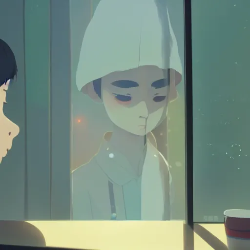 Prompt: within my reflection i see tears, for what i see is the truth, are my greatest fears, cory loftis, james gilleard, atey ghailan, makoto shinkai, goro fujita, studio ghibli, rim light, exquisite lighting, clear focus, very coherent, plain background