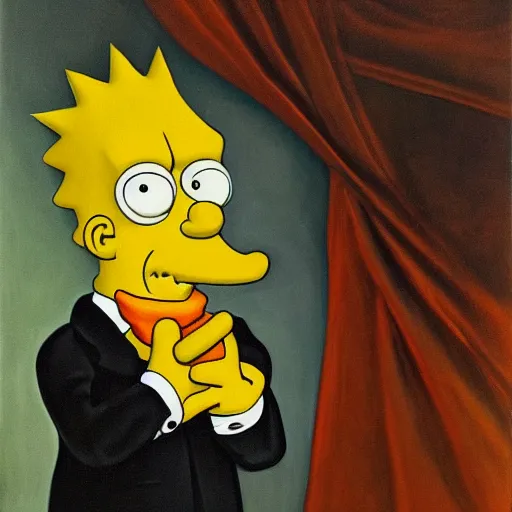 Image similar to Bart Simpson Stuck in a Salgado Dali painting