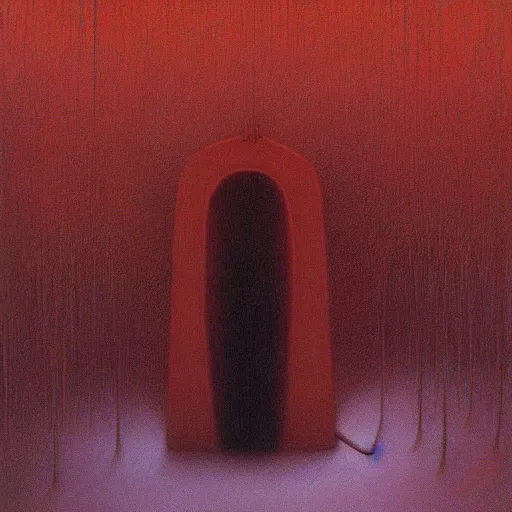 Image similar to Velvet commuter ghost. Zdzisaw Beksinski.