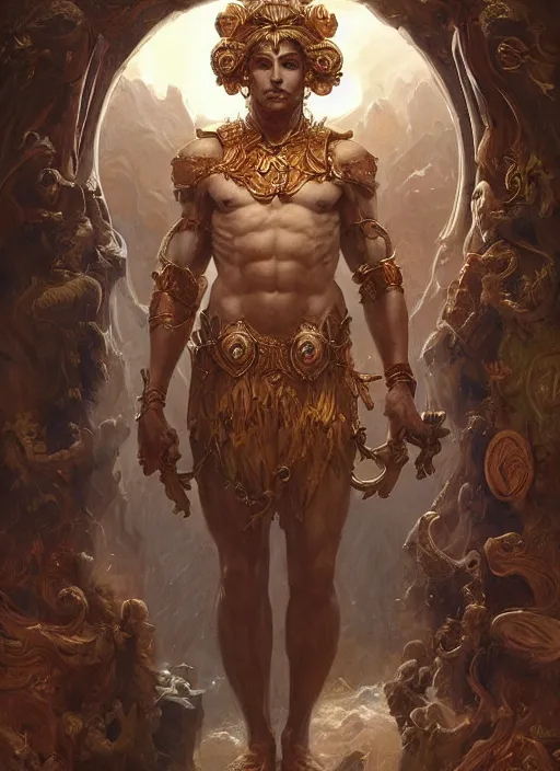 Image similar to digital _ painting _ of _ mythical god _ by _ filipe _ pagliuso _ and _ justin _ gerard _ symmetric _ fantasy _ highly _ detailed _ realistic _ intricate _ port