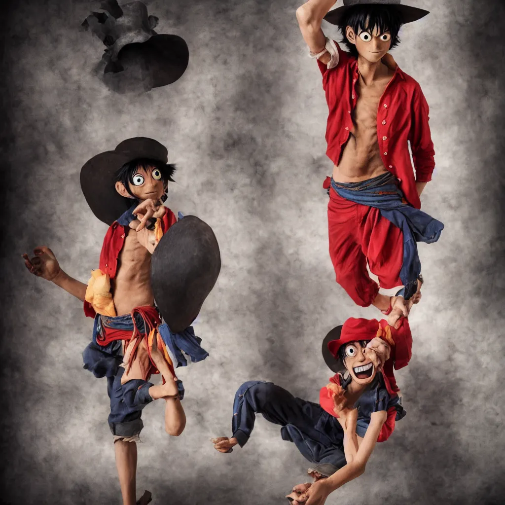 Prompt: photo of monkey d. luffy in real life, portrait photography by annie leibovitz, stanley kubrick, volumetric lighting, mid shot, rule of thirds, highly detailed, 4 k, hdr, smooth, sharp focus, hig