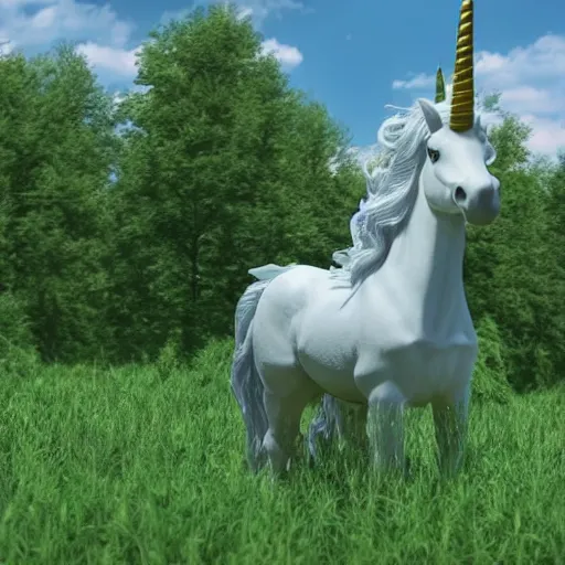 Image similar to a unicorn with wings standing in a field of marijuana eating the leaves, photography, 8 k, highly detailed, ultra realistic, path traced