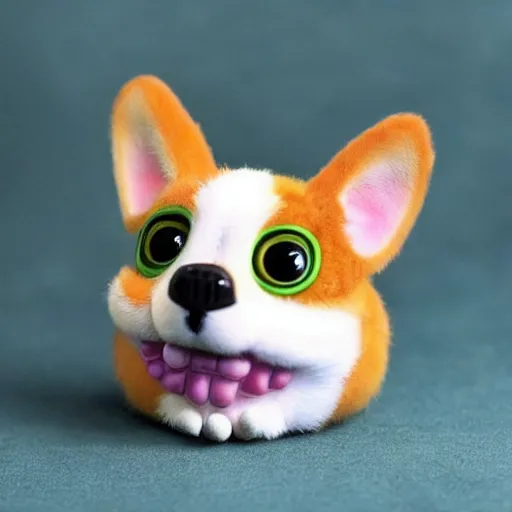 Image similar to adorable corgi furby toy, realistic concept art