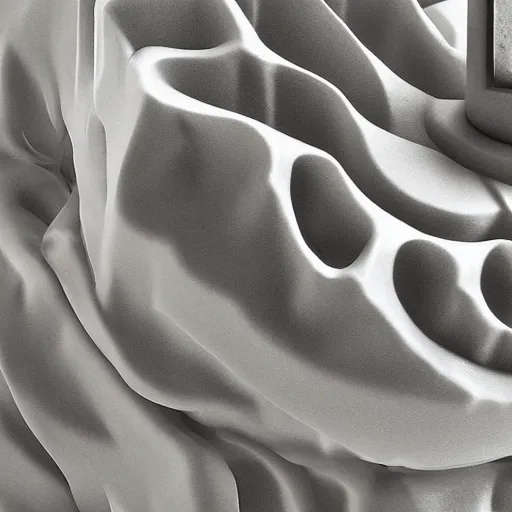 Image similar to a pestel shaded marble sculpture of leaf textured coffee cup by Zaha Hadid , 3d architecture, masterpiece