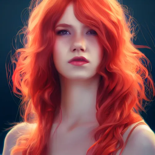 Prompt: a portrait of a pretty young woman, red hair, wearing 1 9 8 0 s fashion, cinematic lighting, cinematic atmosphere, character concept art by wlop and artgerm, trending on artstation, 4 k detail, hyperdetailed, 8 k