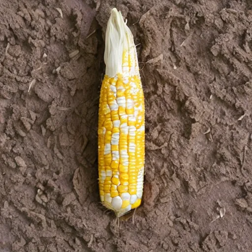 Prompt: a photograph of a corn husk opening up to reveal a flower