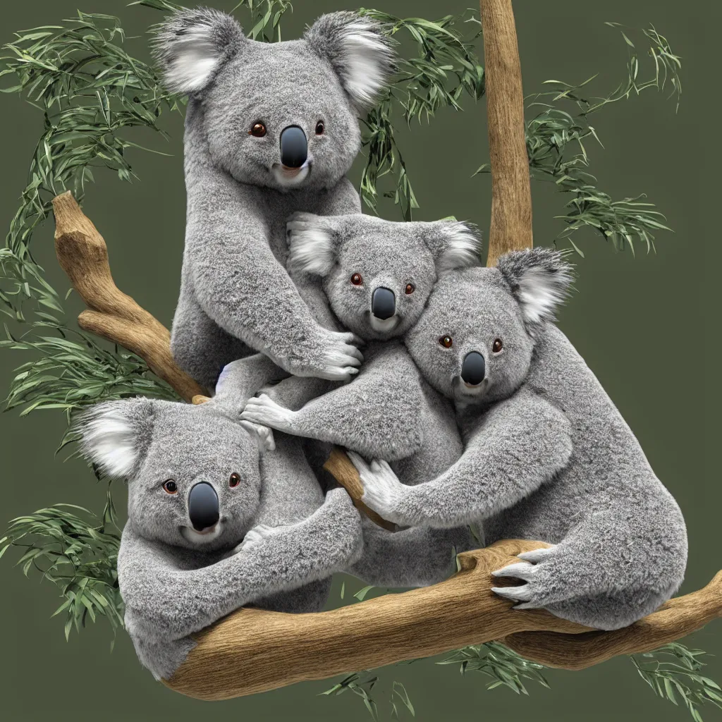 Prompt: a new log hybrided by the blender 3 d and a koala