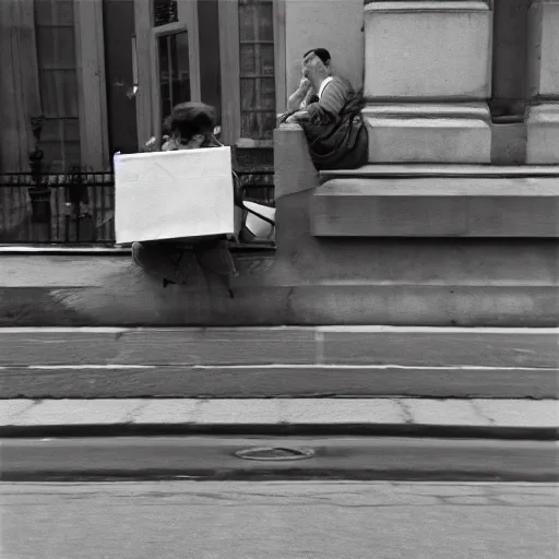 Image similar to street photography by vivian maier. professional photography.