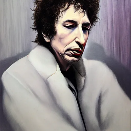 Image similar to portrait bob dylan by lisa yuskavage