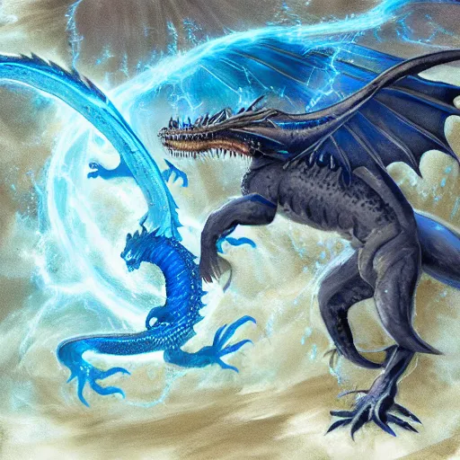 Image similar to a spirit of a water dragon being released by a blue elemental sword, fantasy art