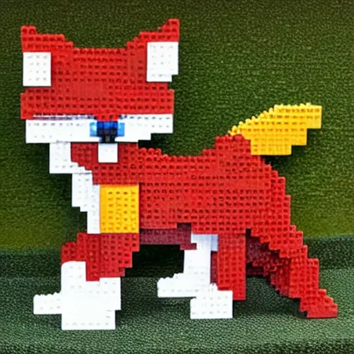 Image similar to A fox made out of LEGO