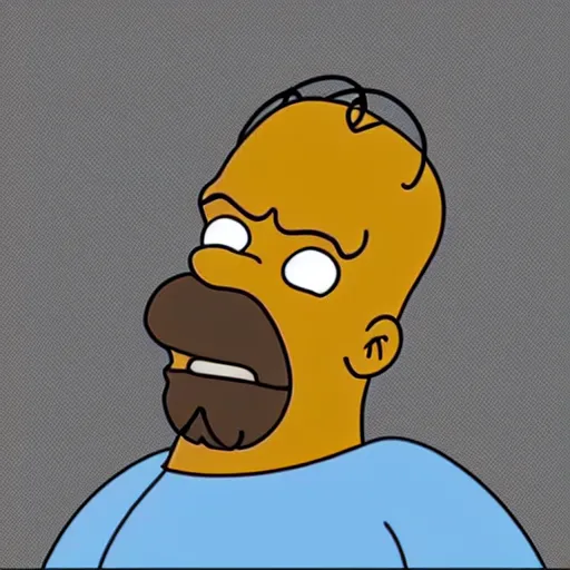 Image similar to a fusion between kanye west and homer simpson, 3 d animation.