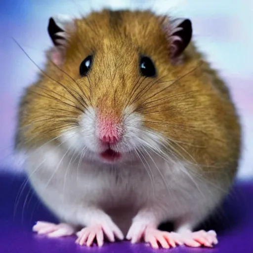 Prompt: hamster with the face of scarlett johansson