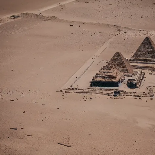 Image similar to photo of giant dragon flying around pyramids in Giza, 50mm, beautiful photo