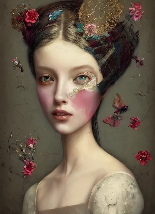 Image similar to beautiful portrait painting of a princess art style by Ray Caesar and Benjamin Lacombe, trending on Artstation, 8k, asymmetrical, Organic Painting, Matte Painting, geometric shapes, hard edges, masterpiece, face enhance, graffiti painting, fine detail, full of color, intricate detail, golden ratio illustration