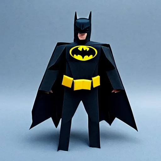 Image similar to batman origami, highly detailed