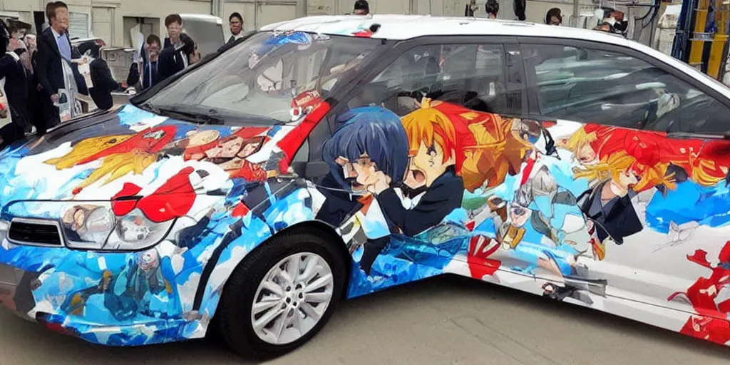 Image similar to putin, anime car wrap