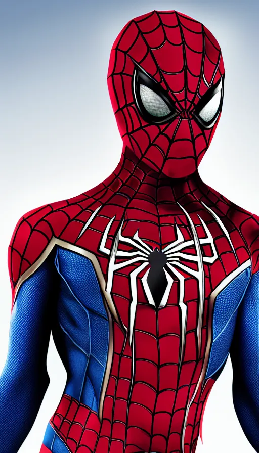 Image similar to hyperealistic spiderman with his mask off looking seductively at the camera, digital art