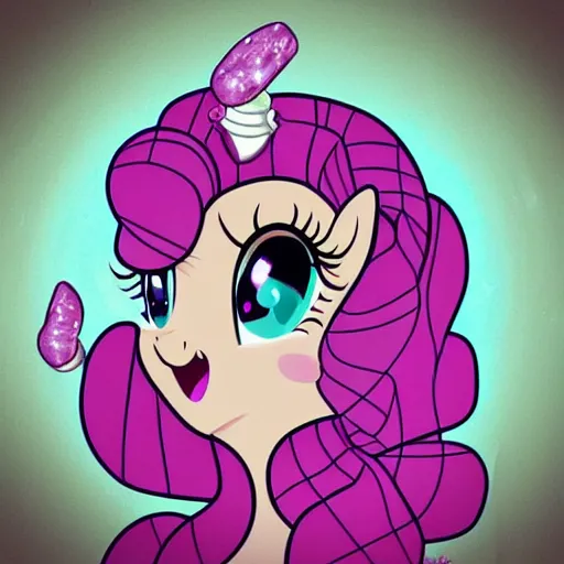 Image similar to Pinkie Pie 💓🐴 trapped inside a crystal ball 🔒🔮