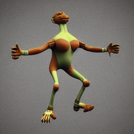 Image similar to a 3 d rendering of a male human with arms stretched out to the sides ready for rigging in blender,