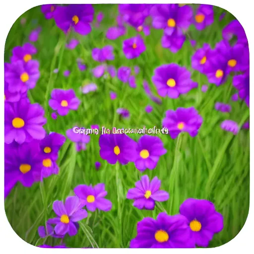 Prompt: Icon for a clothing company called Wild Flower,dark purple background, floral, simple