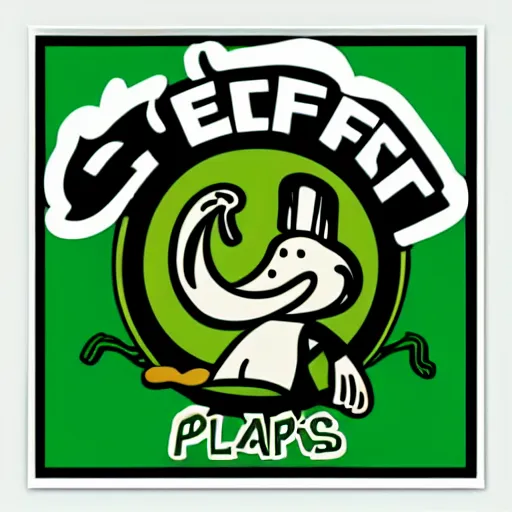 Image similar to chef platypus, logo style, black and green