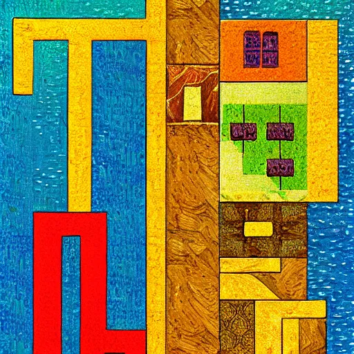 Prompt: Game of Tetris in the style of Van Gogh