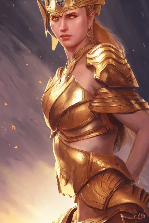 Image similar to amazon valkyrie athena, d & d, fantasy, portrait, highly detailed, headshot, digital painting, trending on artstation, concept art, sharp focus, illustration, art by artgerm and greg rutkowski and magali villeneuve