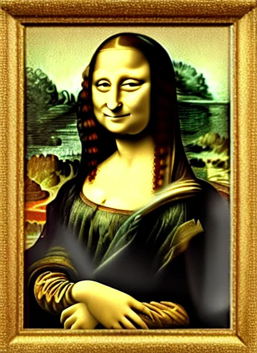 Prompt: lifelike oil painting portrait of mona lisa by van gogh