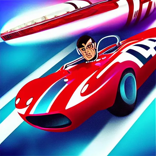 Image similar to “speed racer (1967) reimagined by mad dog jones, octane, digital art”