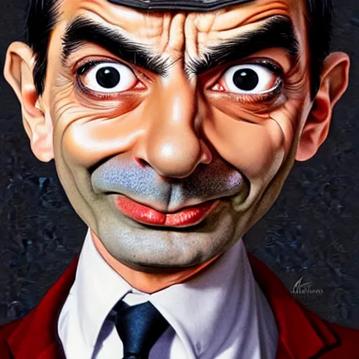 Image similar to mr. bean is willow by artgerm