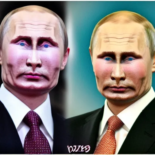 Image similar to face transplant gone wrong putin