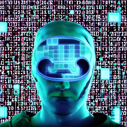 Image similar to glitch art of a hacker's mind shattering in cyberspace detailed realistic hd 8 k high resolution