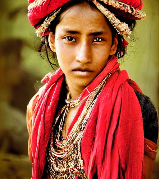 Image similar to portrait_photo_of_a_stunningly beautiful_nepalese_maiden with amazing shiny eyes, 19th century, hyper detailed by Annie Leibovitz and Steve McCurry, David Lazar, Jimmy Nelsson, professional photography