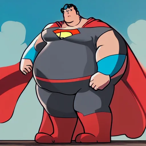 Prompt: A fat superman moderating on discord