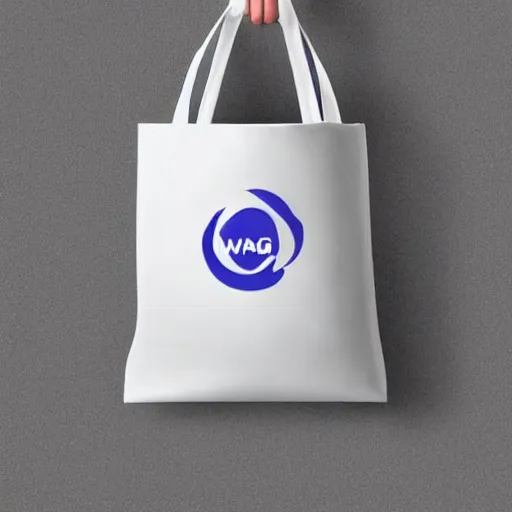 Image similar to logo for a plastic bag company called wang, modern, fresh cool colors, trending on pinterest