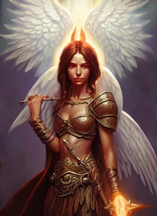 Image similar to a _ fantasy _ style _ portrait _ painting _ of angel, rpg dnd oil _ painting _ unreal _ 5 _ daz. _ rpg _ portrait _ extremely _ detailed _ artgerm _ greg _ rutkowski _ greg