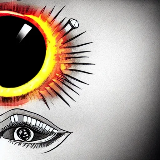 Image similar to eye of sauron cyborg