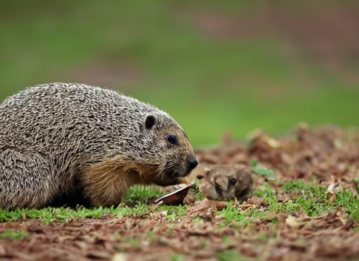 Image similar to groundhog eating a worm