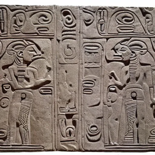 Image similar to ancient mayan carving bas-relief stelae hieroglyphs