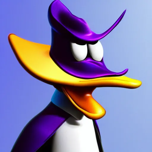 Image similar to ultra detailed portrait of darkwing duck, photo realistic, highly detailed face, ray tracing, unreal engine render, 3 d, smooth, sharp focus