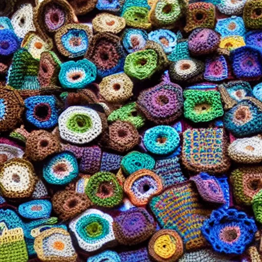 Prompt: crocheted city 4 k