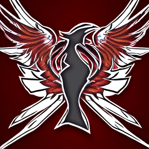 Image similar to v logo with phoenix wings