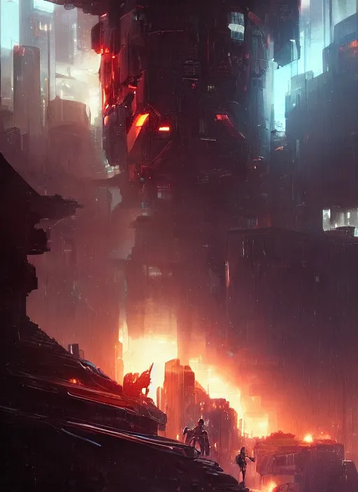 Image similar to a futuristic cyberpunk cat soldier in war scene, epic scene, big explosion, by greg rutkowski