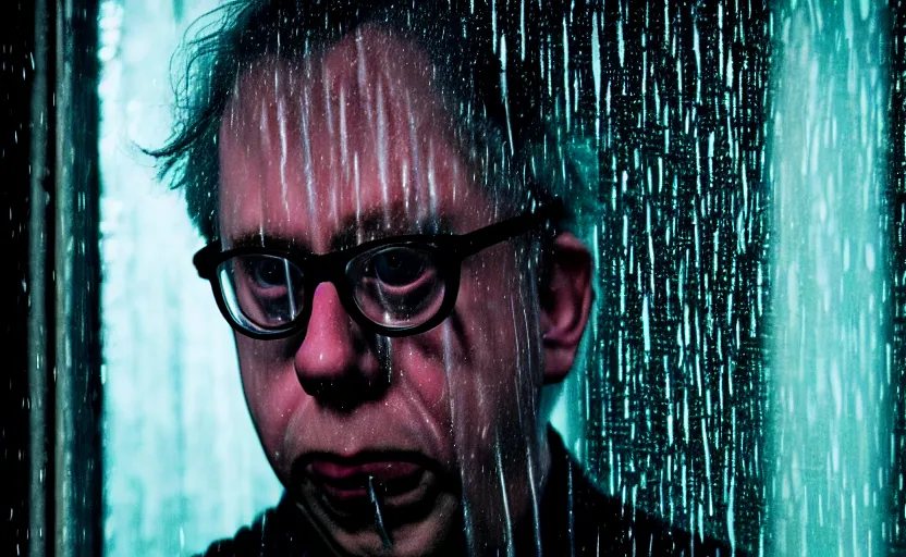 Prompt: cinestill 5 0 d candid photographic portrait by david cronenberg of todd solondz, modern cyberpunk moody emotional cinematic, closeup, pouring rain menacing lights shadows, 8 k, hd, high resolution, 3 5 mm, f / 3 2, ultra realistic faces, ex machina